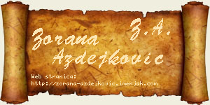 Zorana Azdejković vizit kartica